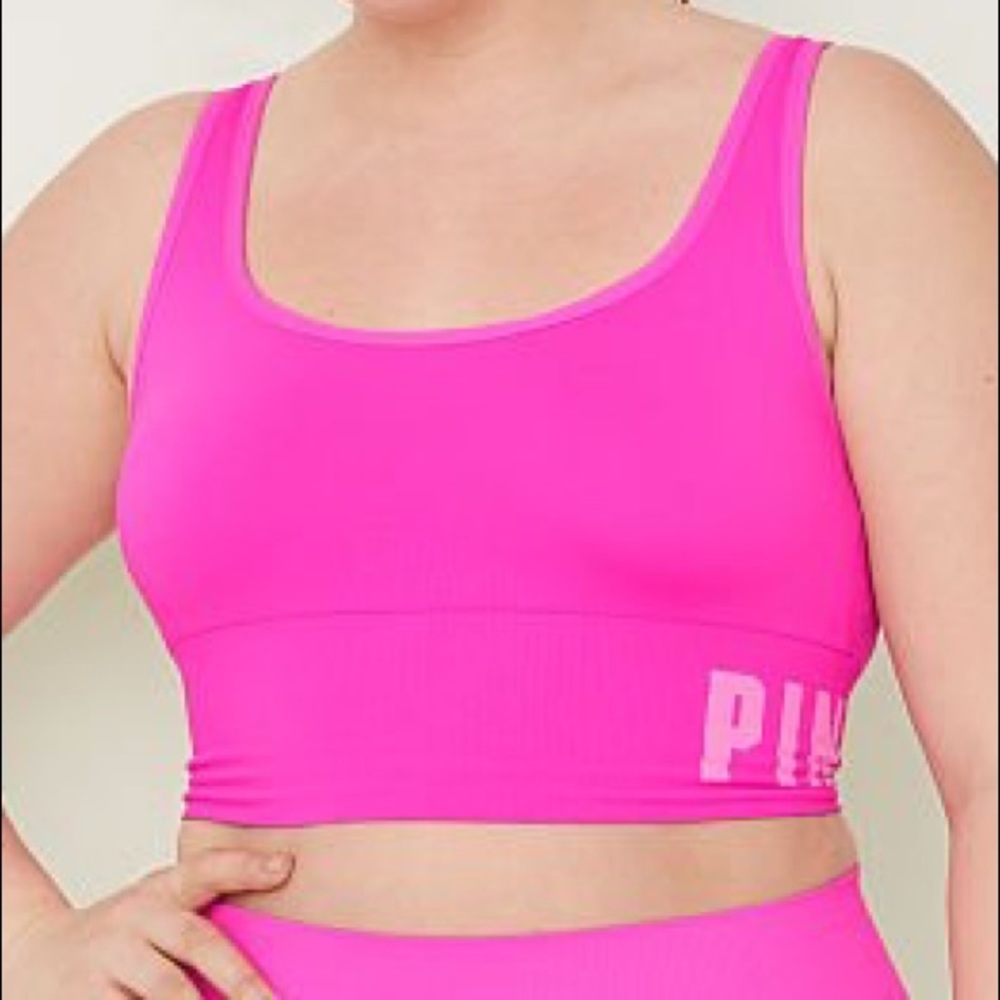 *SOLD* L PINK seamless sport crop
